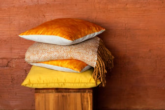 fall pillows and blanket