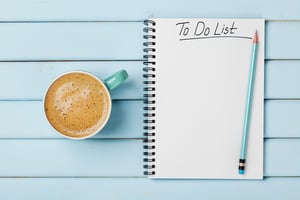 to-do list and coffee