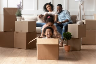 family moving into apartment