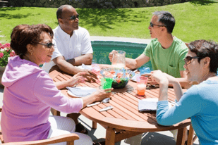 group around picnic table