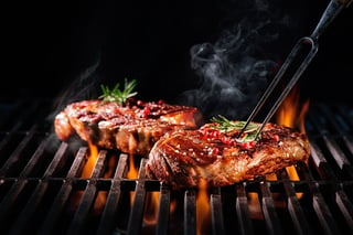 steak on barbecue